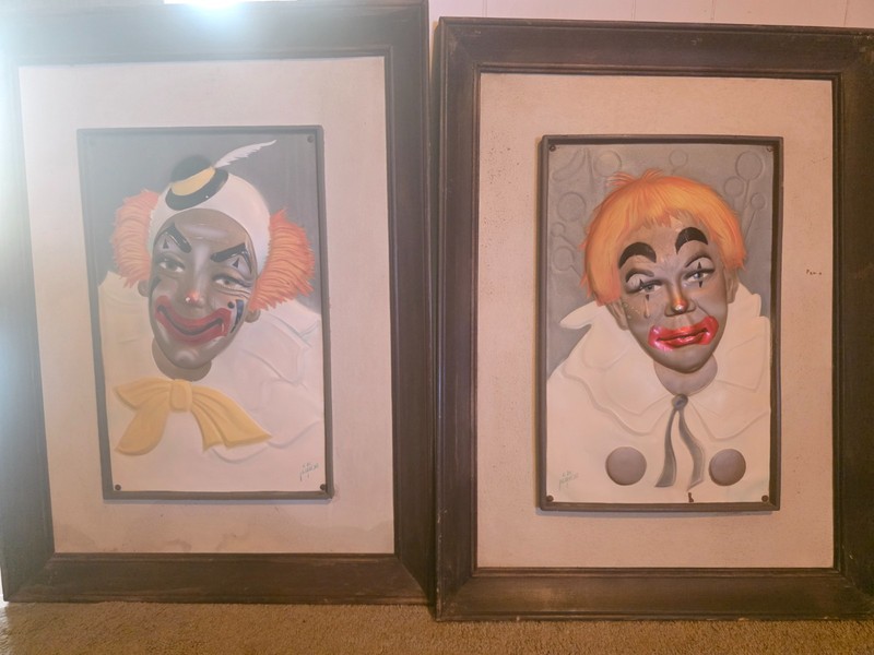 C.E Pearson Clown Paintings copper you get both happy and sad