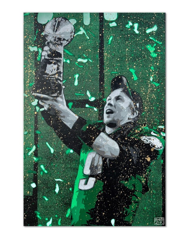 «52» original Nick Foles Philadelphia Eagles painting, 24×36 inches, on canvas