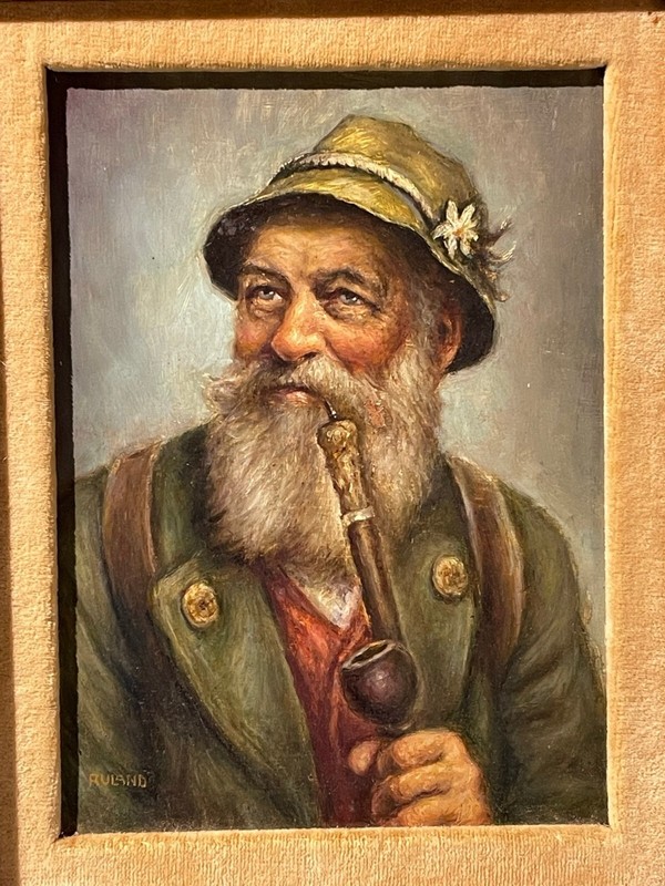 Original Jul Ruland «Old Man» Painting- Signed-16×13