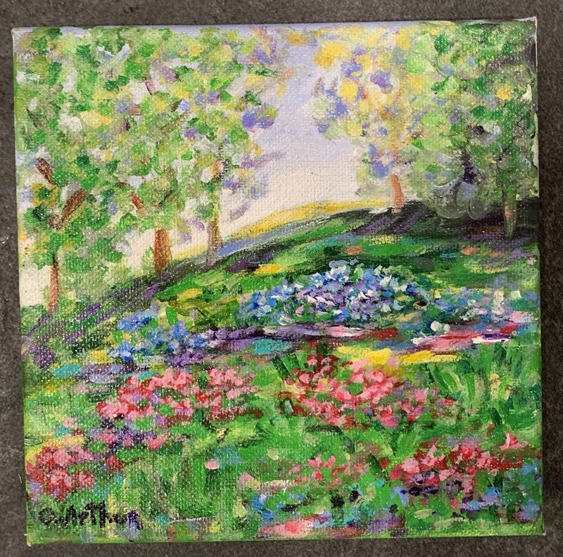C ARTHUR – California Landscape & Wild Flowers – Original Painting – Signed