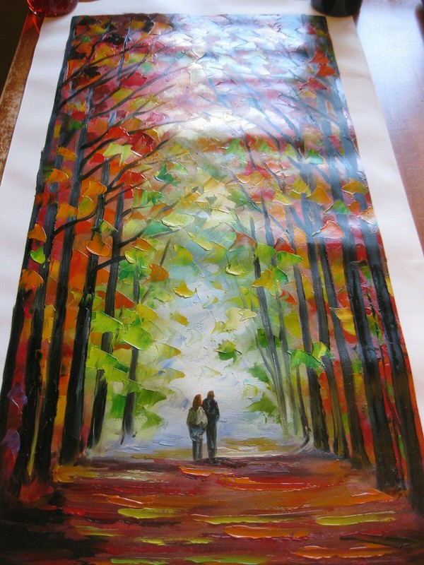 Unframed oil painting canvas (Leonid Afremov replica) 19 3/4″ wide x 34″ high