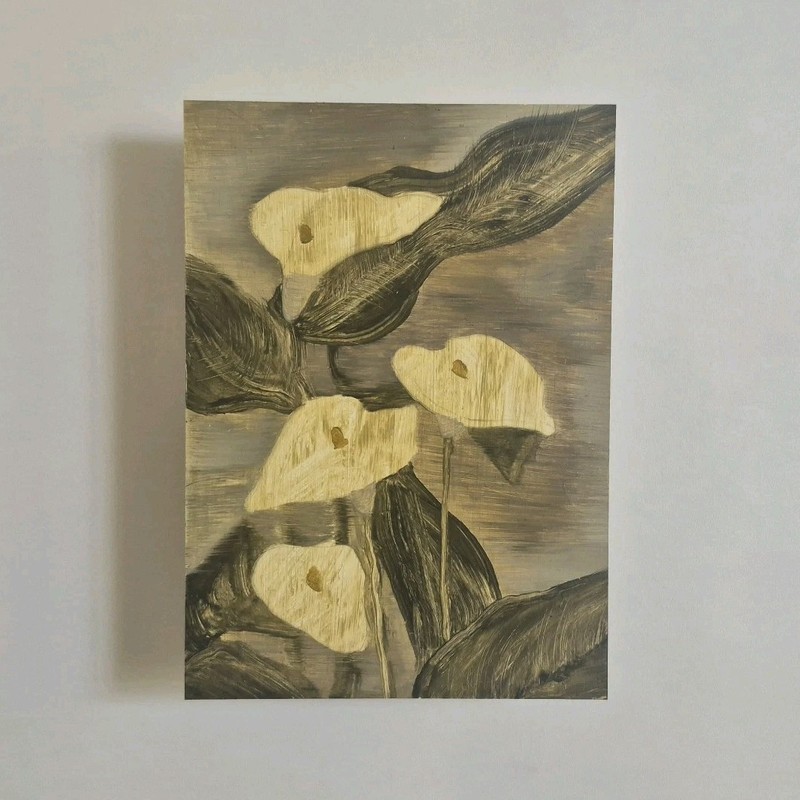 Calla Lily Painting | Original Oil Painting on Wood Panel | Botanical Art | 5x7