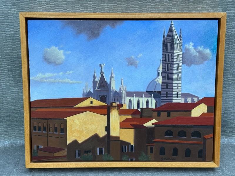 THOMAS GERMANO ORIGINAL OIL PAINTING SIENA ITALY CITISCAPE YALE CORNELL NY II gallery