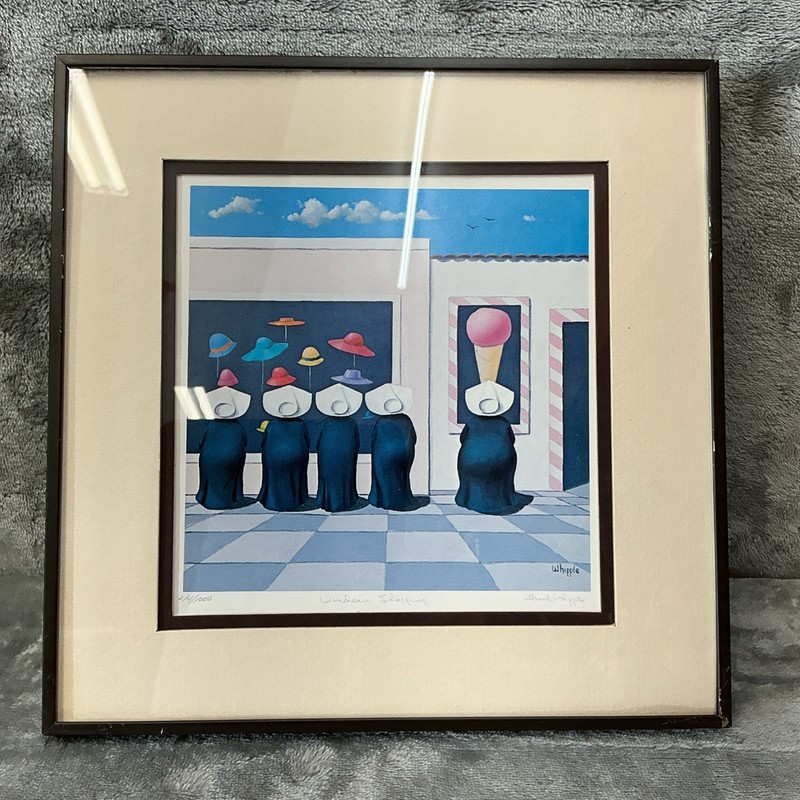 Vintage Frank Whipple "WINDOW SHOPPING"-Signed Artist Proof Matted & Framed #214
