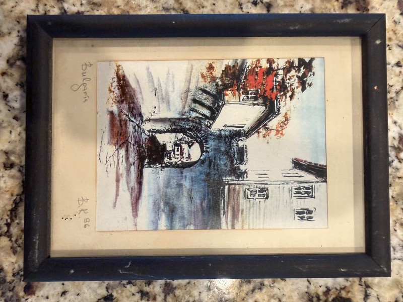 (Bulgaria 1986) Original Watercolor prints ea. 7 1/4 x 5 1/4 frame size gallery