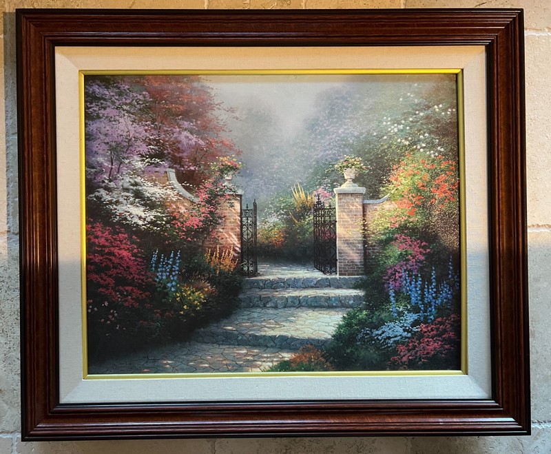 THOMAS KINKADE – THE VICTORIAN GARDEN G/P 24″ x 30″ HE CANVAS w/COA
