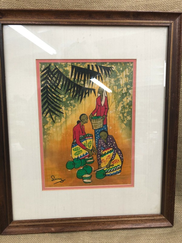 TWO BATIK PAINTINGS - HABITAT ASIA - SIGNED "SENG " WITH COA gallery