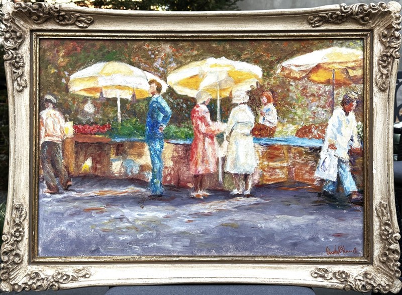 VTG MCM French School Impression. O/C «French Summer’s Day Garden» Signed Hamill