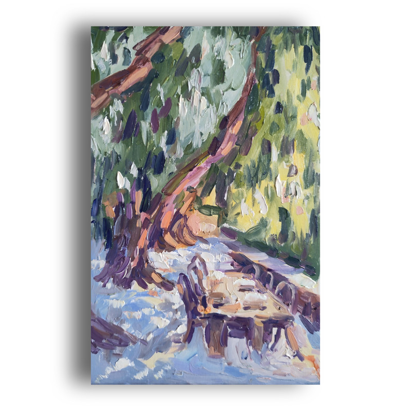 Olive Tree Landscape Original Oil Painting Tuscany 8×12 Impressionist Textured