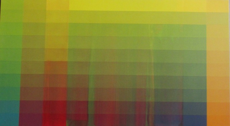 Abstract painting orig 1.5×80 metal picture acrylic Informel Akademie Ddorf Hüppi