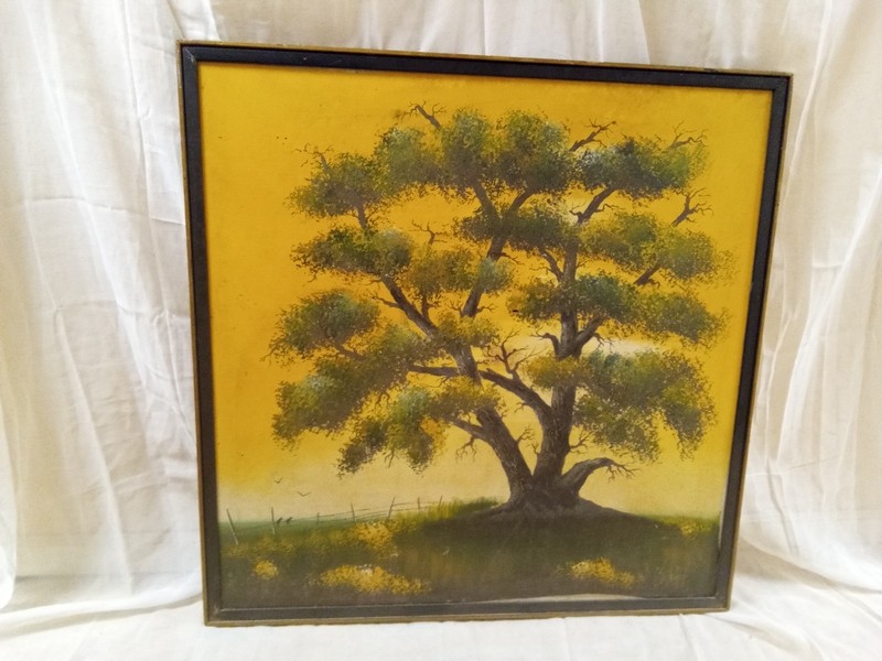 Hand Painted Vintage 1970’s Jane Riles Canvas Art Wall Hanging Art
