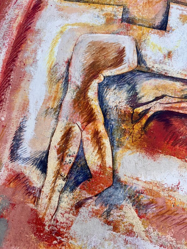 SAMI BURHAN 1966 ORIGINAL OIL/ Canvas , City Woman Horse No. 23 - Syria Art gallery