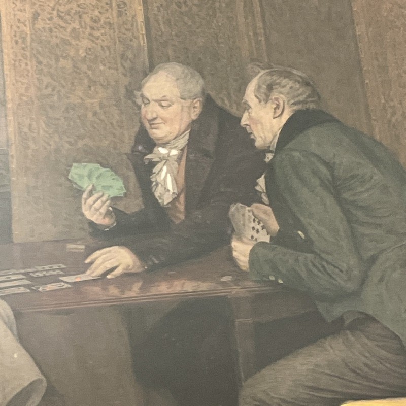 W. Dendy Sadler Vtg Colored Etching Lithograph, Parlor Scene, Antique Frame gallery