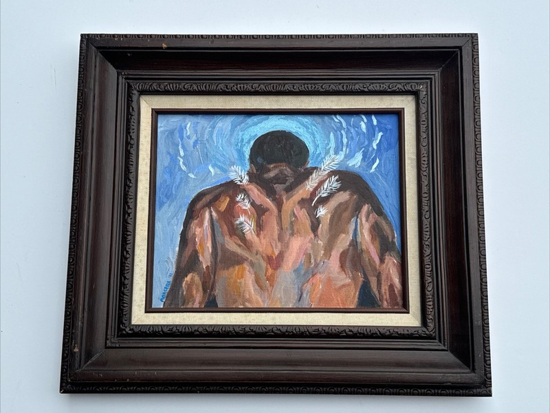AFRICAN AMERICAN MODERNIST PAINTING PORTRAIT MUSEUM COLLECTION MODERNISM MYSTERY