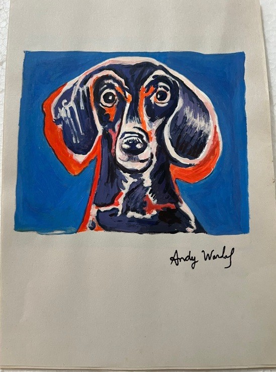 ANDY WARHOL ARTIST OIL PAINTING PAPER SIGNED.