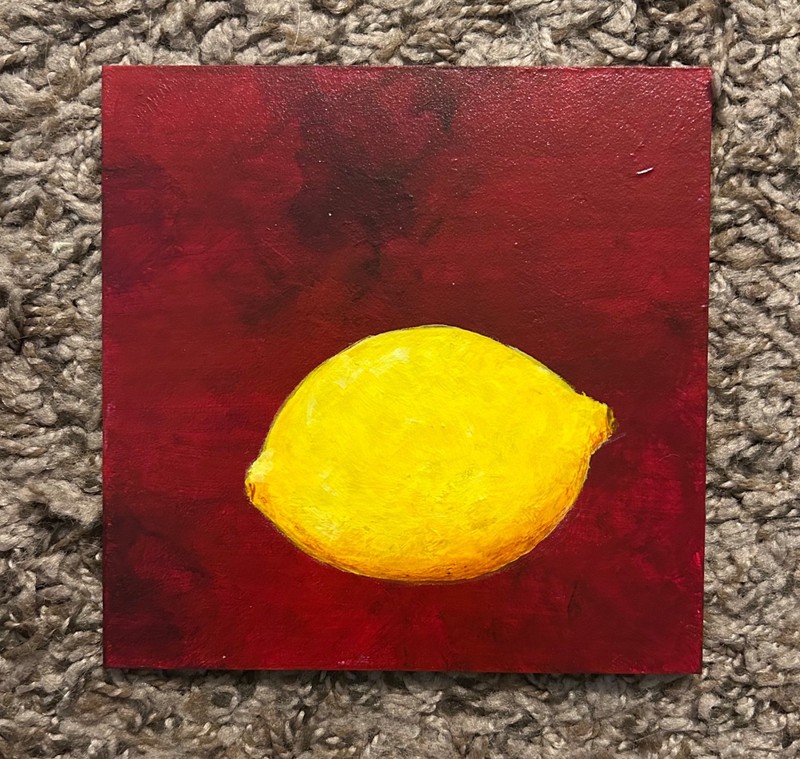 Small Original Painting Lemon Foodie Culinary Art See Description Dessert