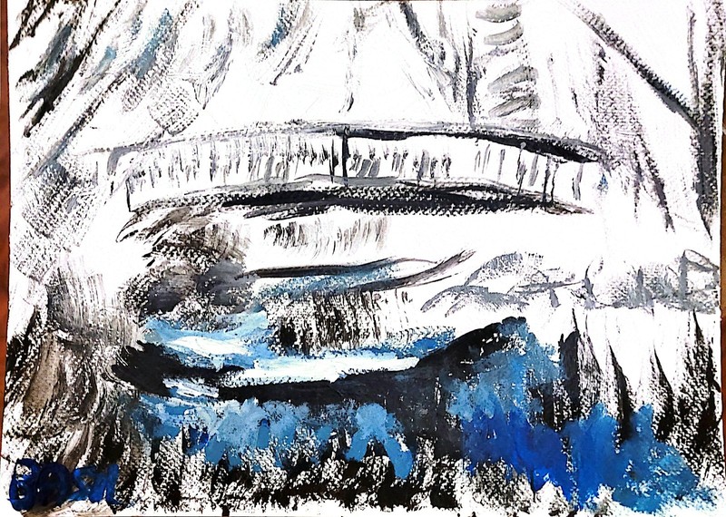 Bridge: Abstract Expressionist Original Paper Painting