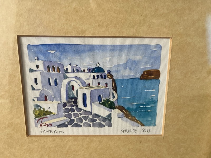 Original Santorini Watercolor - Signed "Tars" (2005) gallery