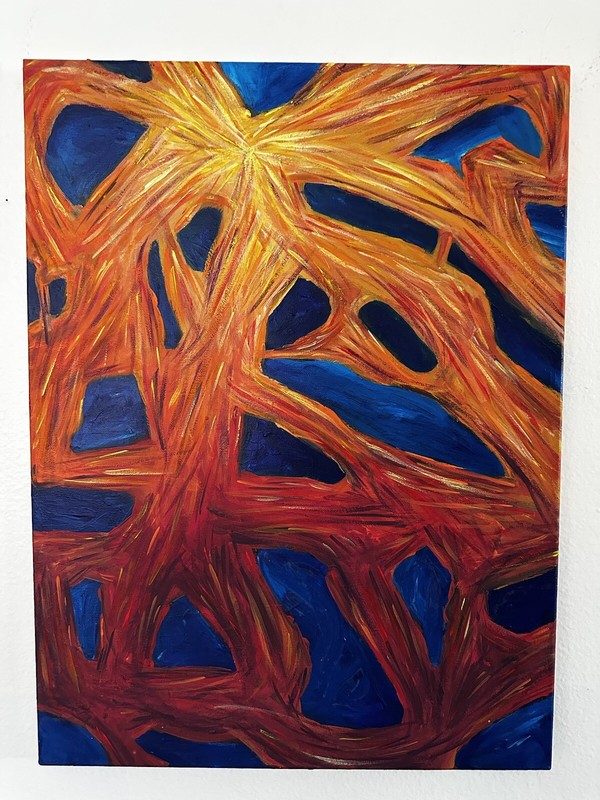 18×24 inch «Johnny Davis Abstract Acrylic on Canvas Painting – Original Artwork»