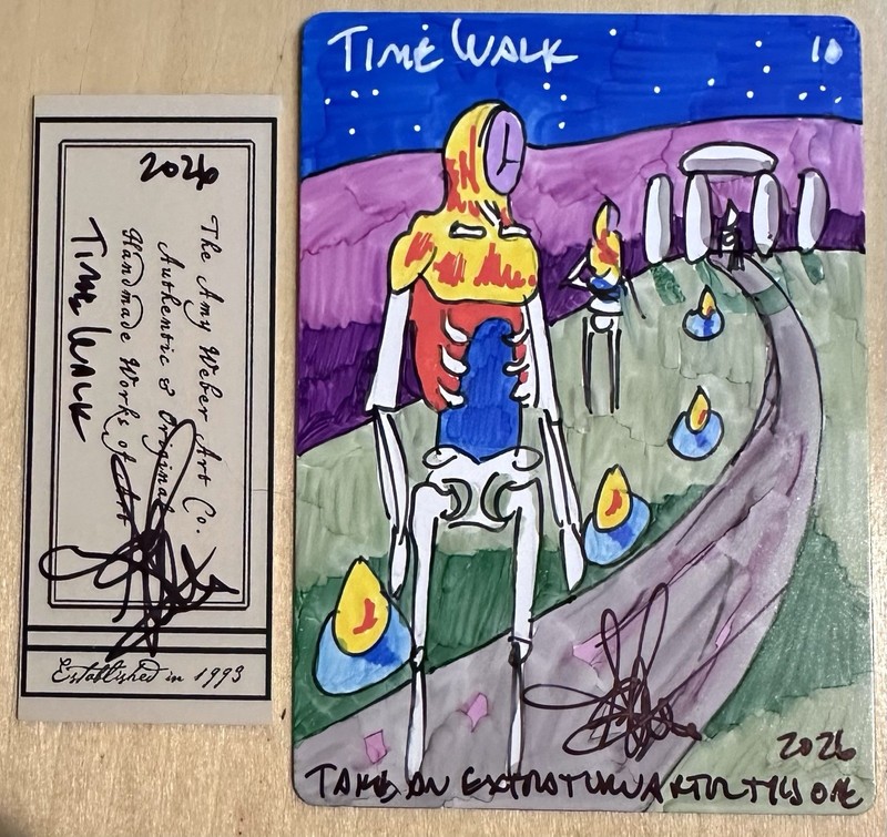 MTG ARTIST Time Walk Sketch Drawing Blank Card Amy Weber