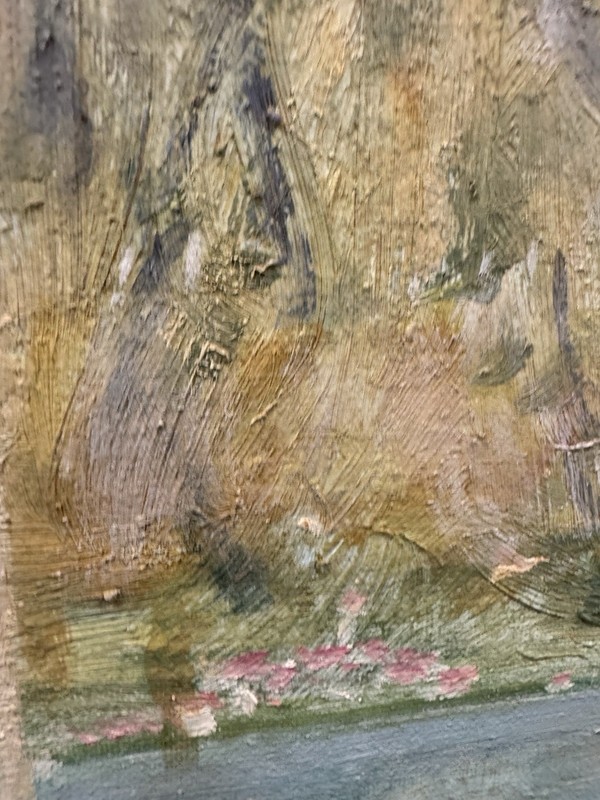 ORIGINAL ART BOAT HARBOR COASTAL MOUNTAIN IMPRESSIONIST gallery