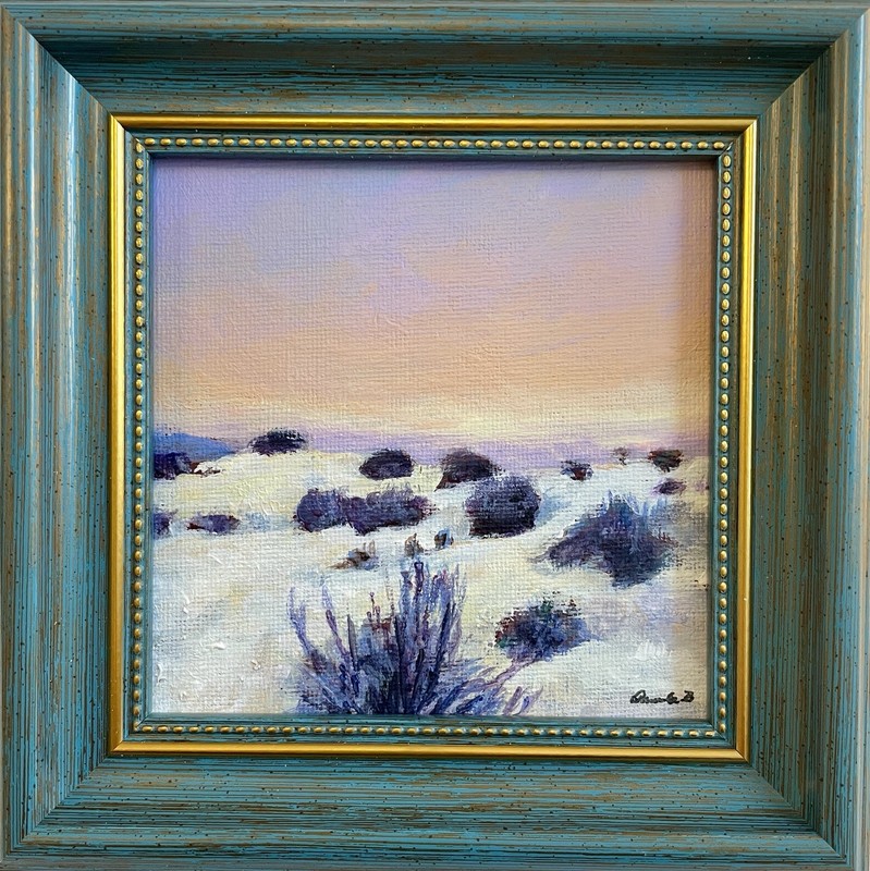 White Sands National Park Framed Original Painting Southwestern Desert Art gallery