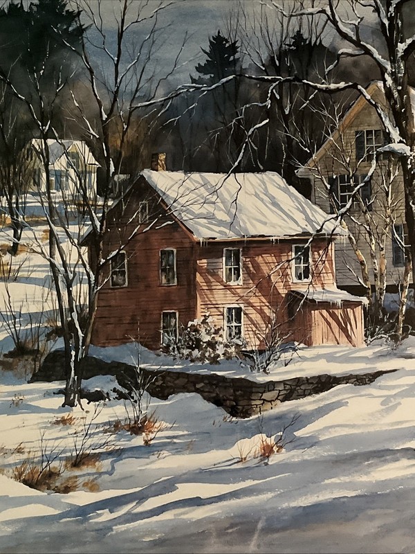 Gary Shepard Winter Landscape Scene Ltd Ed 37/490 Signed 42" x 30" Framed gallery