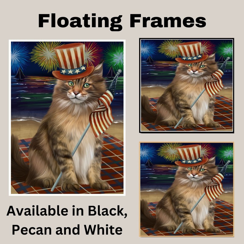 4th of July Fireworks Maine Coon Cat Canvas Wall Art Décor Gift for Pet Owner gallery