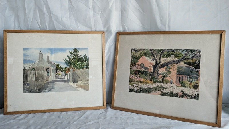 Adolph Treidler Original Watercolor Painting Vtg Landscape Caribbean Artist