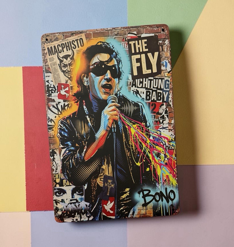 Bono Pop Art Urban Art Music Portrait Painting, Celebrity Men Theme