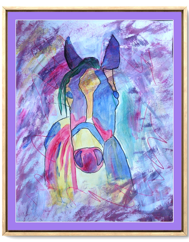 Horse Bold Modern Expressionistic Original 11×14 Signed Paper Art Acrylic BACH