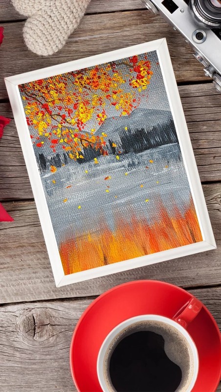 Autumn mountain landscape watercolor painting Autumn foliage Original Fall gallery