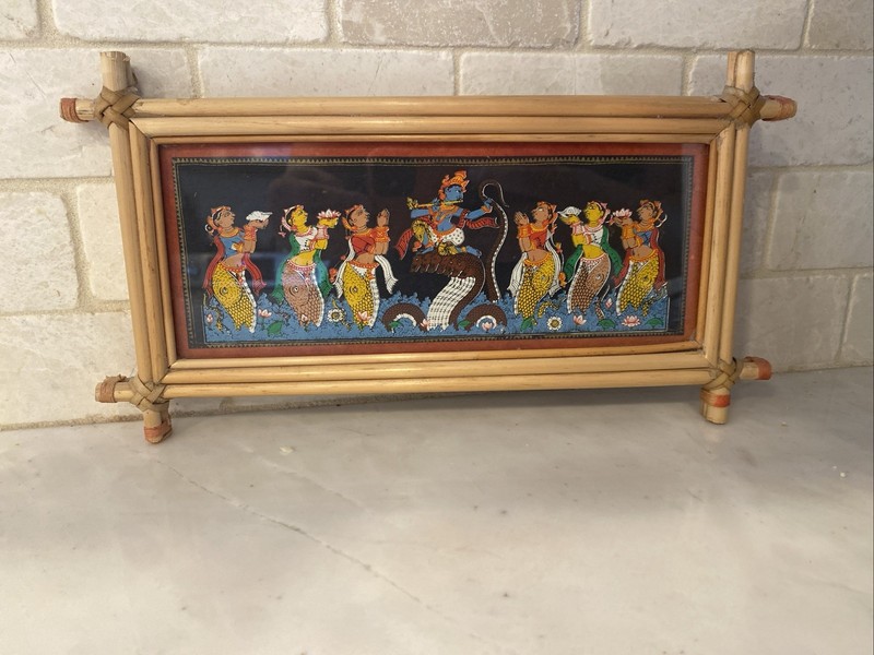 Pattachitra Lord Krishna Painting Indian Handicraft Palm Leaf Painting