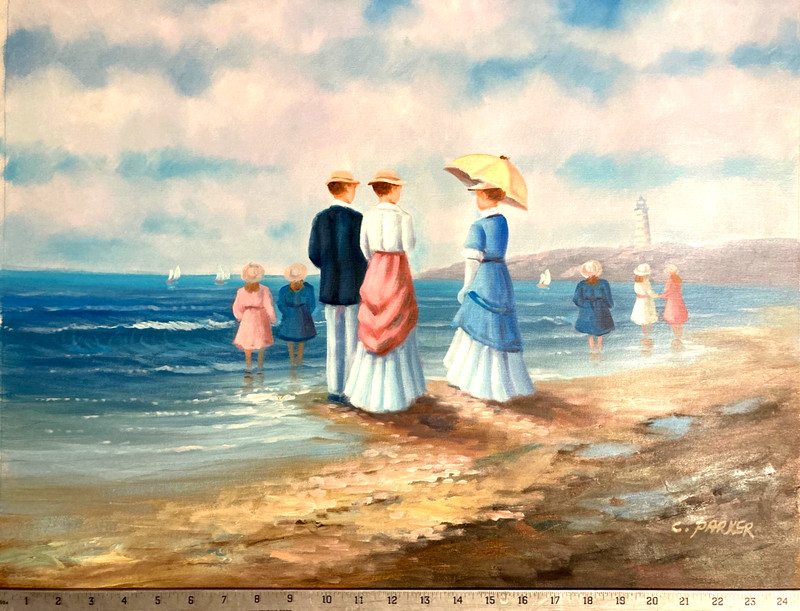Original Oil Painting – A Day at the Beach