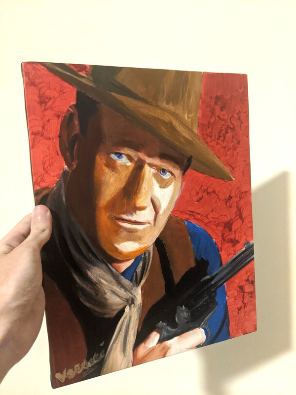 John Wayne painting 11×14 artwork Movies Hollywood film art