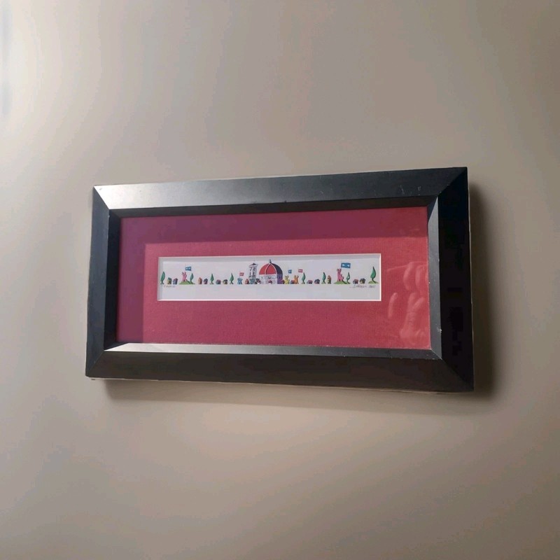 Whimsical Florence Italy Skyline Panoramic Art Framed Duomo Cathedral
