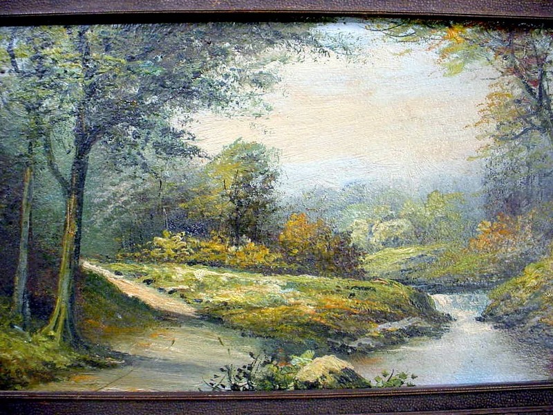 Antique ORIGINAL Signed FREDERICK MATZOW Landscape OIL PAINTING Handel Artist F. gallery