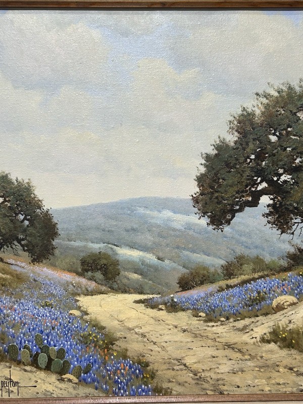 RANDY PEYTON Original TEXAS BLUEBONNET OIL PAINTING in Original Frame YEEHAW!! gallery
