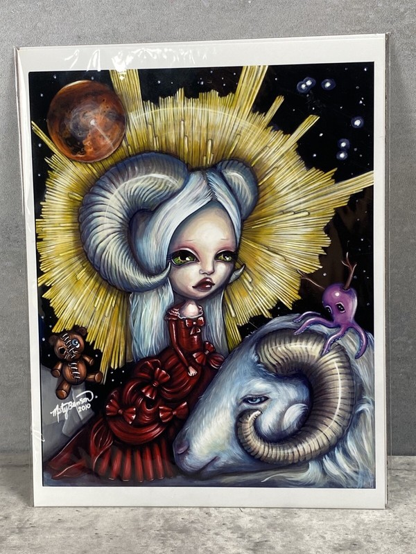Aries Zodiac Sign Art Print Misty Monster MorbidlyAdorableArt Artist Signed 8×10