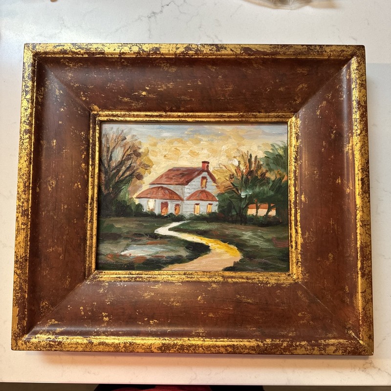 Handmade White Roses Floral Oil Painting 15×17” Heavy 2” Wood Frame
