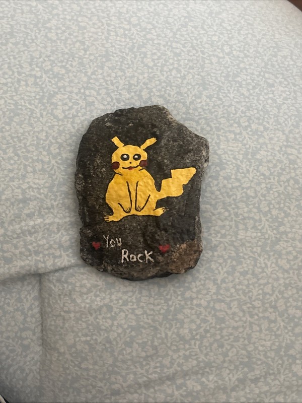 Handmade Painted Pikachu Rock
