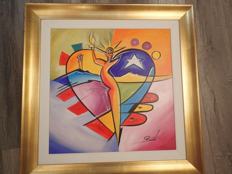 Under Her Spell Alfred Alex Gockel Unique Original Acrylic Canvas FRAME Painting
