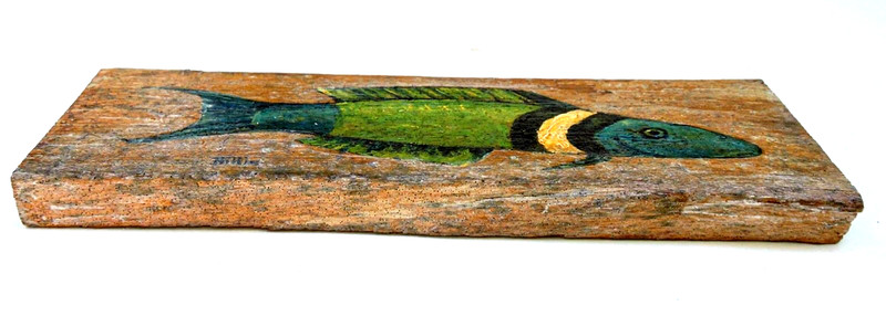 FLORIDA KEYS BLUE WRASSE TROPICAL FISH PAINTING BY ARTIST BILLIE McCLENITHAN gallery
