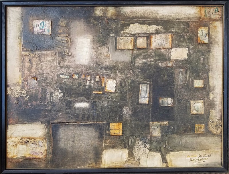 1969 Original Henry Aubrey (French 20th c.) La Ville, Les Taudis 50″x 35″