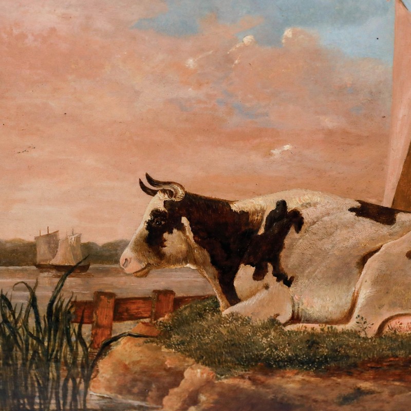 Dutch School 19th Century Oil - Resting Cow gallery