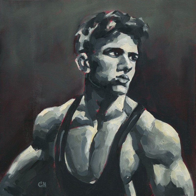 Original Hand painted Artwork Oil Painting Gay Man Male Portrait