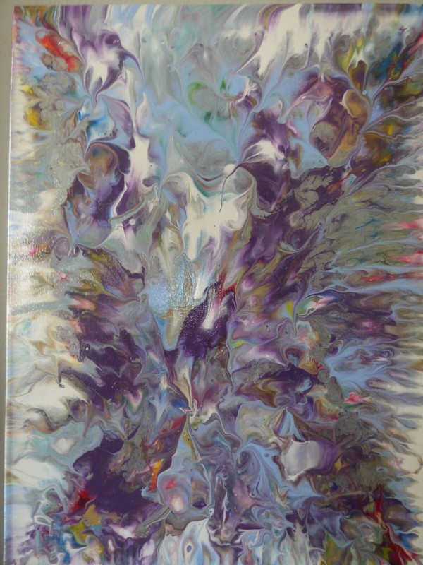 Painting 11×14 inch canvas acrylic abstract signed original fluid art – 0303