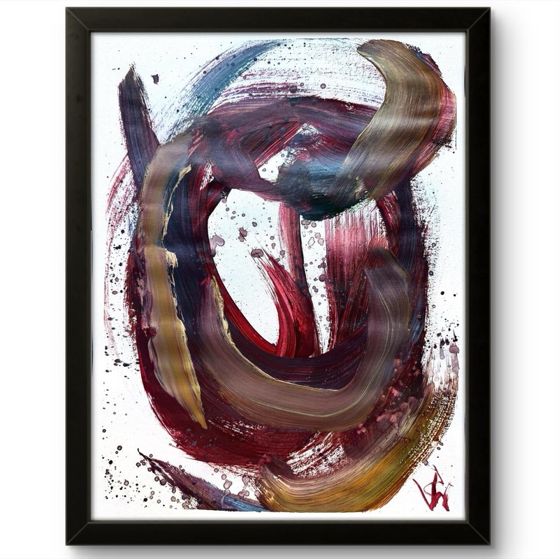 Abstract Swirl Painting 11×14 On Paper Modern Wall Decor Bedroom Art