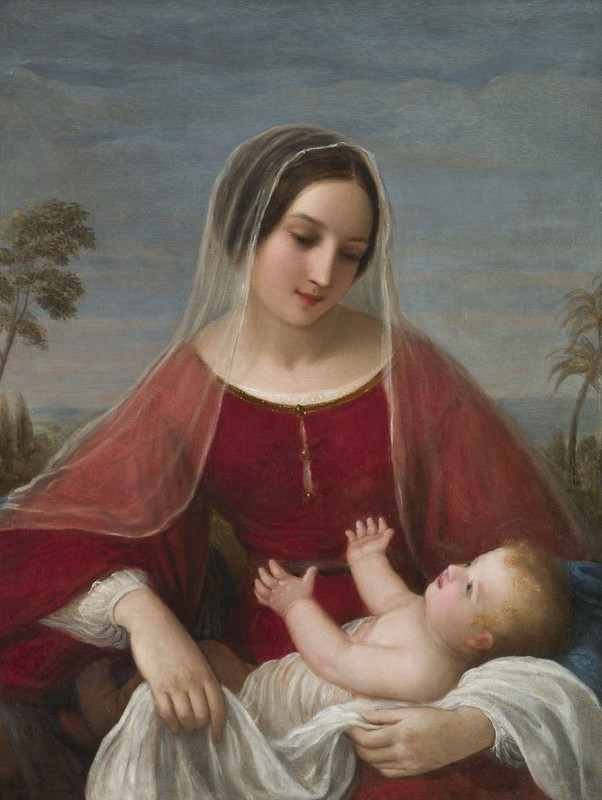 perfect 24×36 oil painting handpainted on canvas «Madonna and Child»@N5425