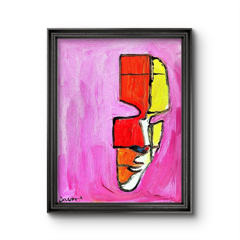 Original Abstract Painting Cubist Canvas Neo Expressionist Fine Art Decor 11×14